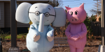 Mo Willems' Elephant & Piggy in the Wi-Fi Garden at Main location. 